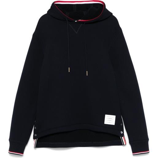 Thom Browne felpa con cappuccio e dettaglio a righe rwb - blu