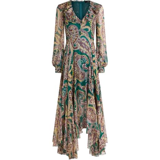 ETRO abito lungo con stampa paisley - verde