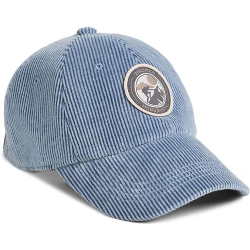 Brunello Cucinelli Kids cappello a coste con logo - blu