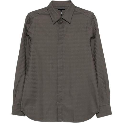 Emporio Armani camicia con lavorazione in rilievo - verde