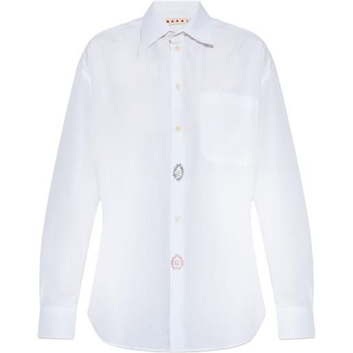Marni camicia con ricamo - bianco