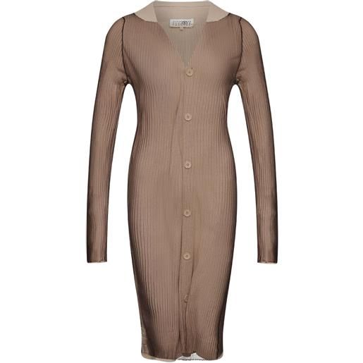MM6 Maison Margiela abito stile cardigan a coste - toni neutri