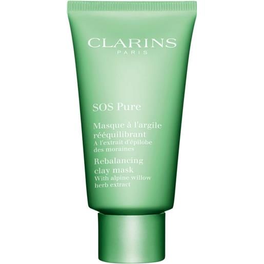 Clarins maschera all'argilla riequilibrante sos pure Clarins 75ml per una pell