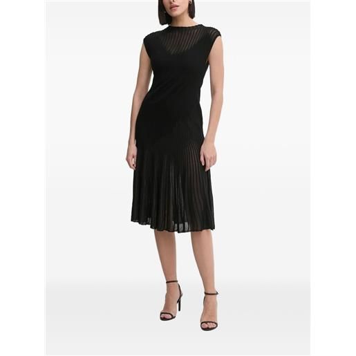 DVF Diane von Furstenberg abito midi rick plissettato - nero