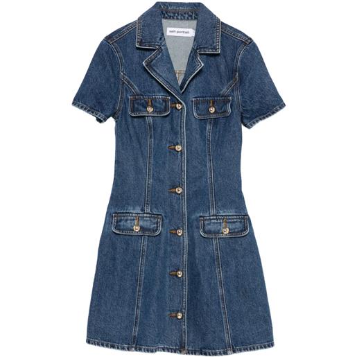 Self-Portrait abito denim - blu