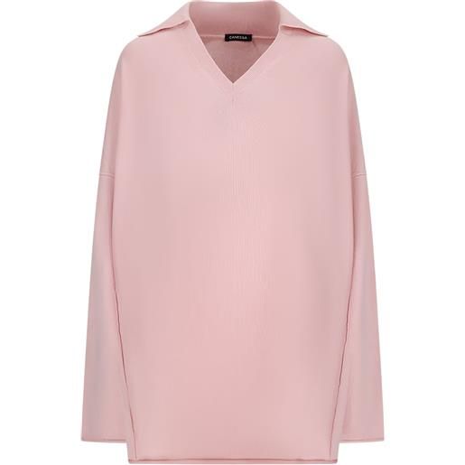 Canessa polo con scollo a v - rosa