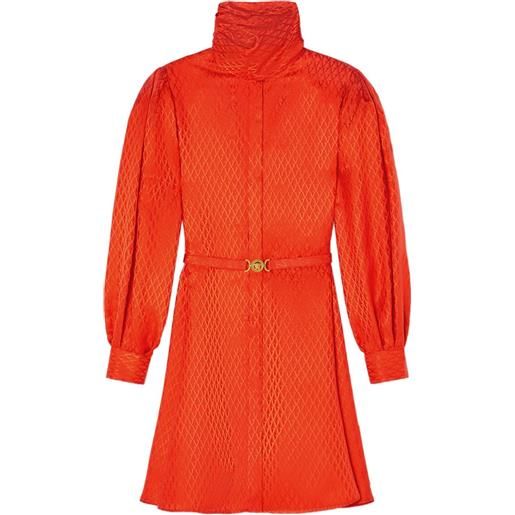 Versace abito con motivo geometrico - rosso