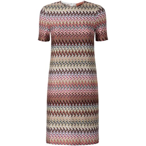 Missoni abito corto con motivo a zigzag - rosa