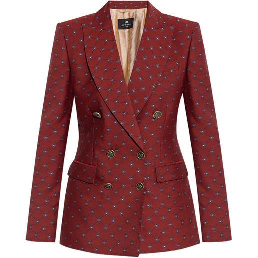 ETRO blazer doppiopetto con stampa paisley - rosso
