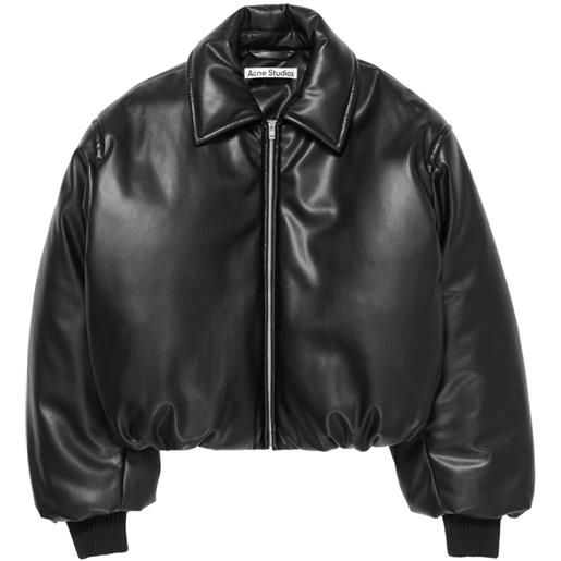 Acne Studios giacca imbottita in pelle - nero