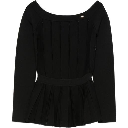 Elisabetta Franchi maglione con scollo a barca - nero