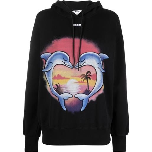 MSGM felpa con stampa - nero