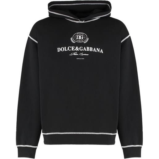 Dolce & Gabbana felpa con placca logo - nero