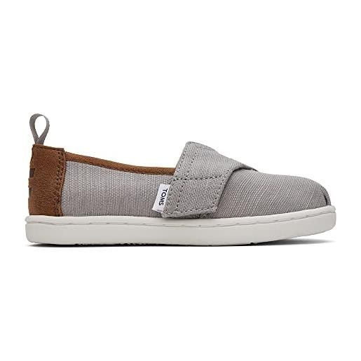 TOMS tiny alpargata, espadrillas unisex - bambini e ragazzi, drizzle grey, 22 eu