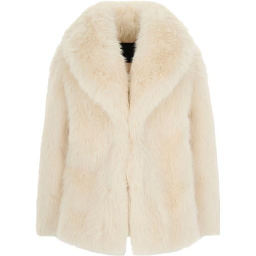 LIU JO cappotto con collo in pelliccia sintetica - toni neutri