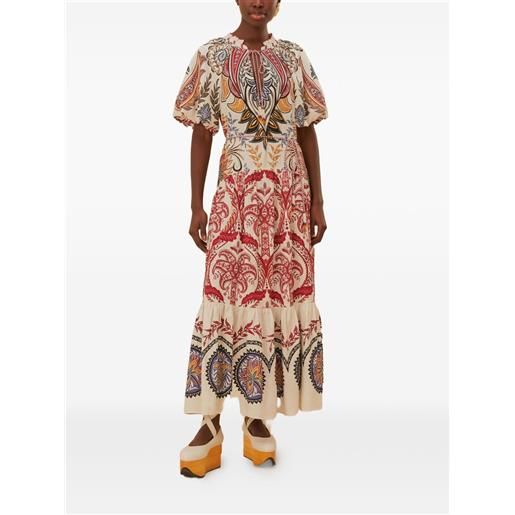 FARM Rio abito midi con stampa paisley - toni neutri