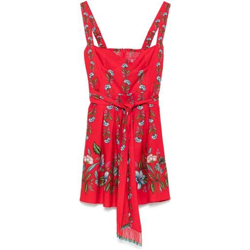 FARM Rio abito corto sweet bloom bouquet - rosso