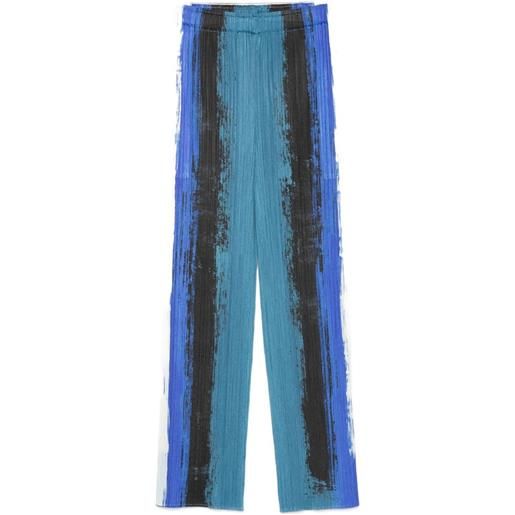 Pleats Please Issey Miyake pantaloni con pieghe - blu
