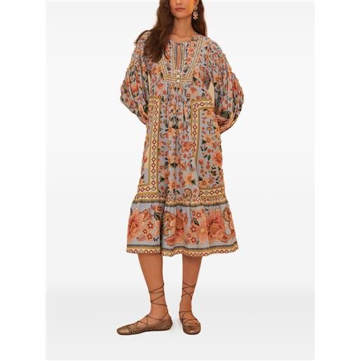 FARM Rio chemisier midi a fiori - blu