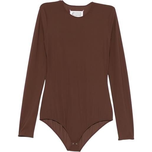 Maison Margiela body con maniche lunghe - marrone