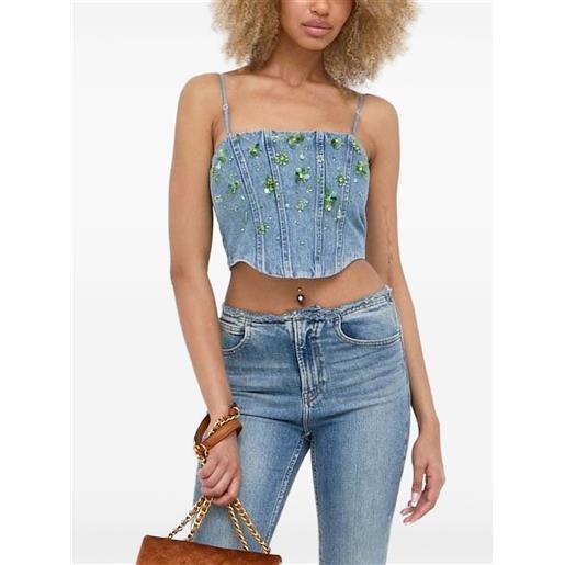 Miss Sixty top denim con decorazione - blu