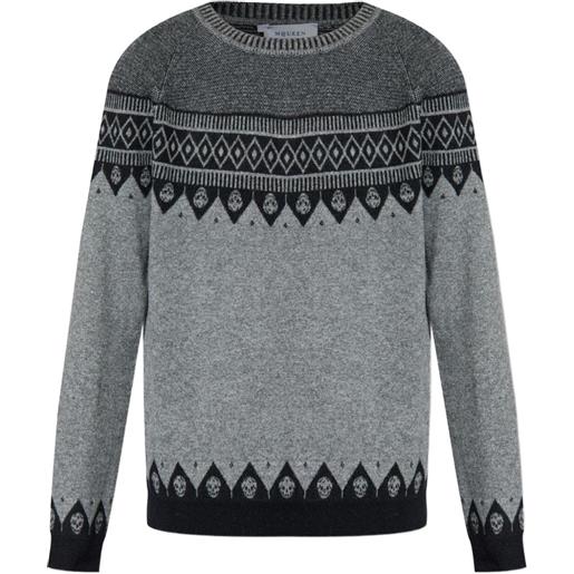 Alexander McQueen maglione con ricamo - grigio