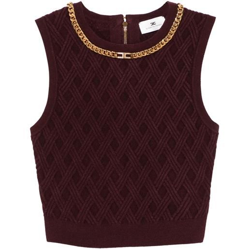 Elisabetta Franchi top corto con decorazione - rosso