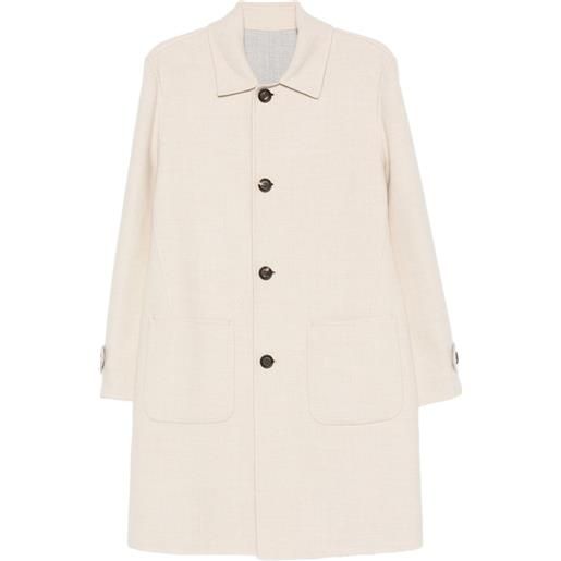 Eleventy cappotto monopetto con tasca applicata - toni neutri