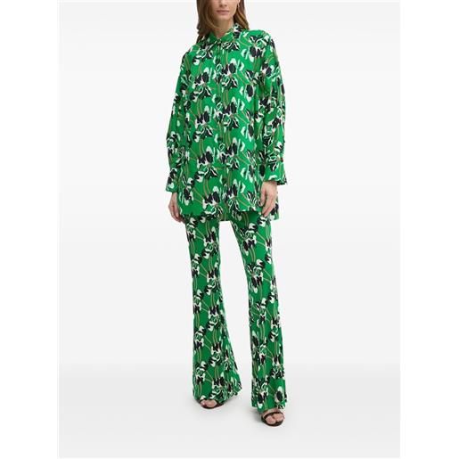 DVF Diane von Furstenberg camicia a fiori - verde