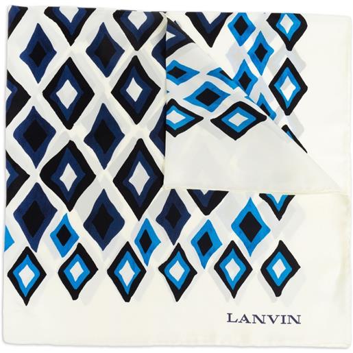 Lanvin foulard in seta con stampa geometrica - bianco