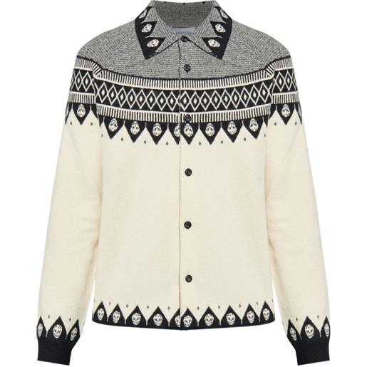 Alexander McQueen cardigan con motivo skull - bianco