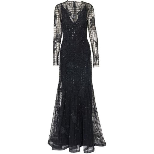 Carolina Herrera abito da sera con ricamo - nero