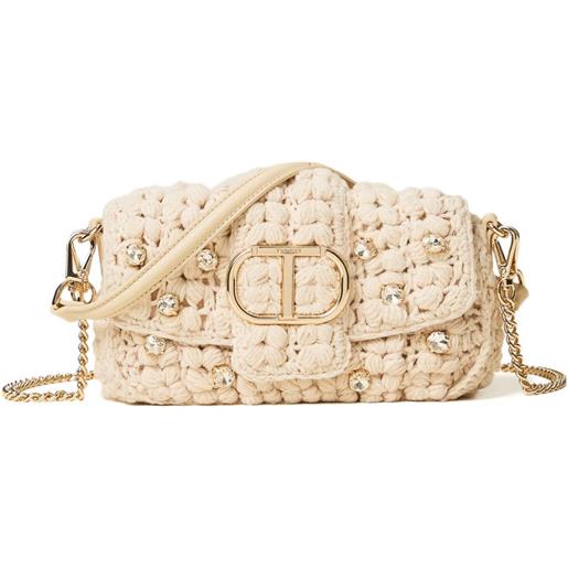 TWINSET borsa a spalla amie con decorazione - toni neutri