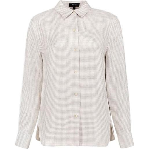 Theory camicia a quadri - toni neutri