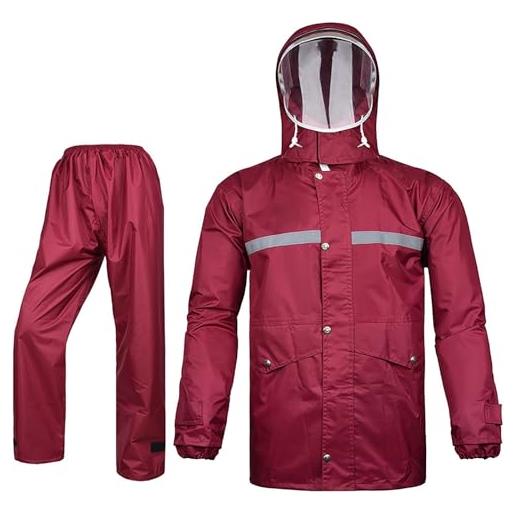 Vhersily 2025 set impermeabile unisex con cappuccio per camminare, alla moda, antipioggia separato, per pioggia pesante, per trekking aperto ciclismo, per autunno e inverno, da lavoro, comodi