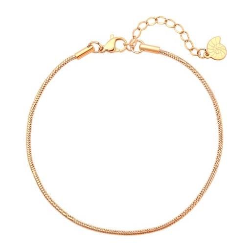 Bigsoho Fashion - Cavigliera Da Donna In Acciaio Inox Con Sfere In Oro Rosa E Acciaio Inossidabile, Colore: Oro Rosa, Cod. A185G74 - Foto 11