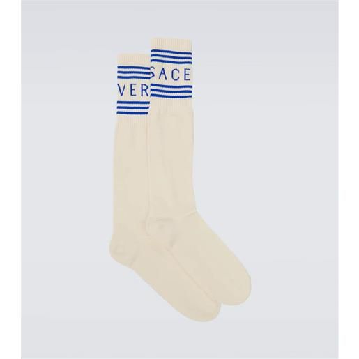 Versace calze in misto cotone con logo