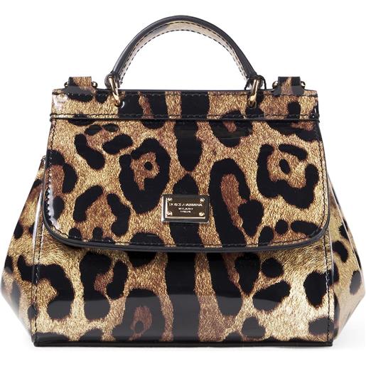 Dolce&Gabbana Kids borsa sicily in pelle con stampa