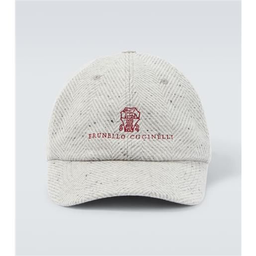 Brunello Cucinelli cappello da baseball in lana e cashmere con logo