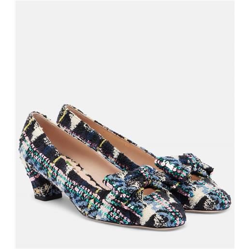 Valentino Garavani pumps bowow 45 in tweed con fiocco