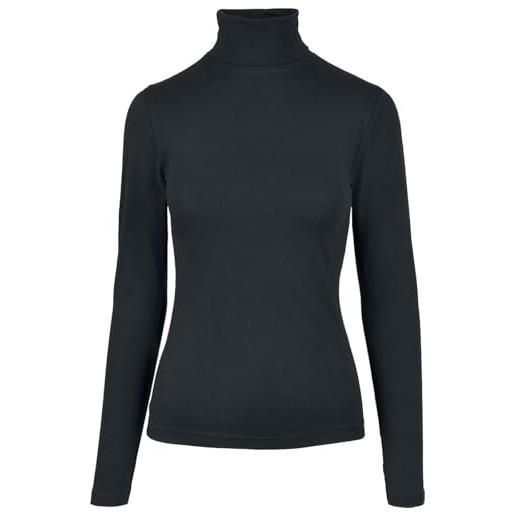 Urban Classics ladies basic turtleneck longsleeve donna felpa nero xl 95% cotone, 5% elasthane regular