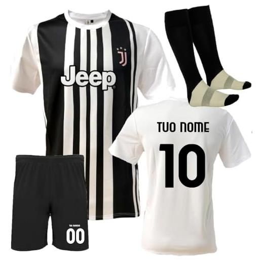 JUVENTUS campionato calcio serie a maglia e pantaloncino nero o bianco, vestibilita atletica, personalizzabile con nome e numero