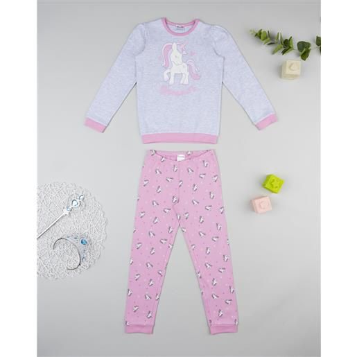 Prénatal pigiama bimba grigio/rosa unicorni
