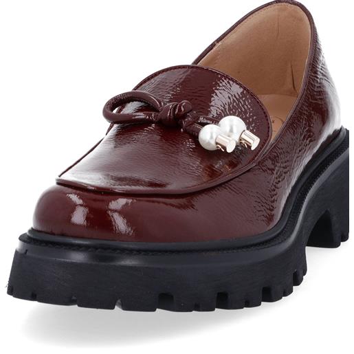 Galieti mocassini in pelle verniciata con tacco 5cm e plateau 3cm