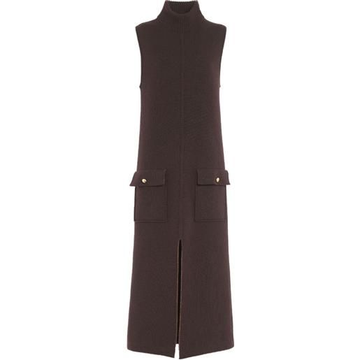 Barrie abito midi smanicato - marrone