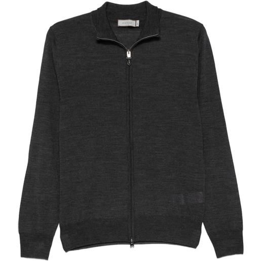 Canali cardigan in lana con zip - grigio