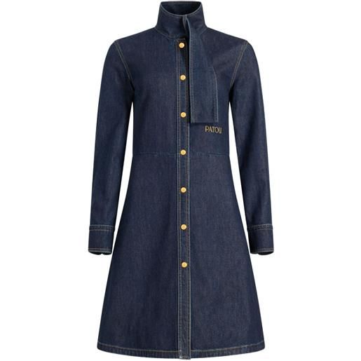 Patou abito denim con foulard - blu