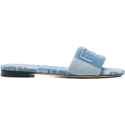 FENDI sandali sunshine con suola piatta - blu
