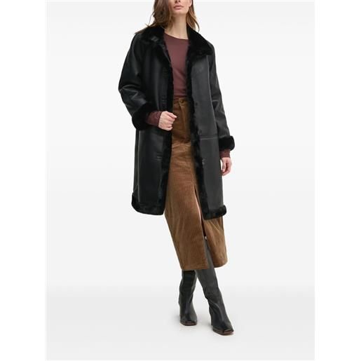 Pedro Del Hierro cappotto con orlo in pelliccia sintetica - nero