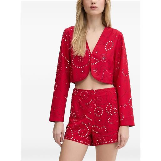 NEVER FULLY DRESSED giacca crop con scollo a v - rosso